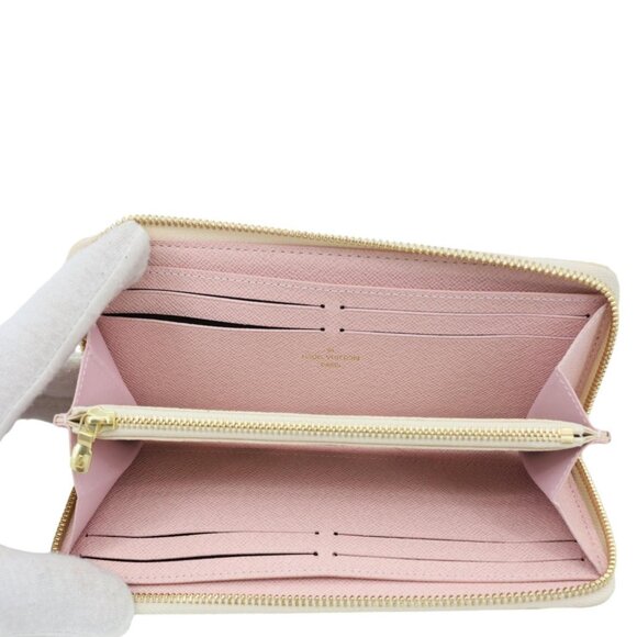 Louis Vuitton  Clemence Damier Azur Wallet Rose Ballerine - Picture 10 of 12